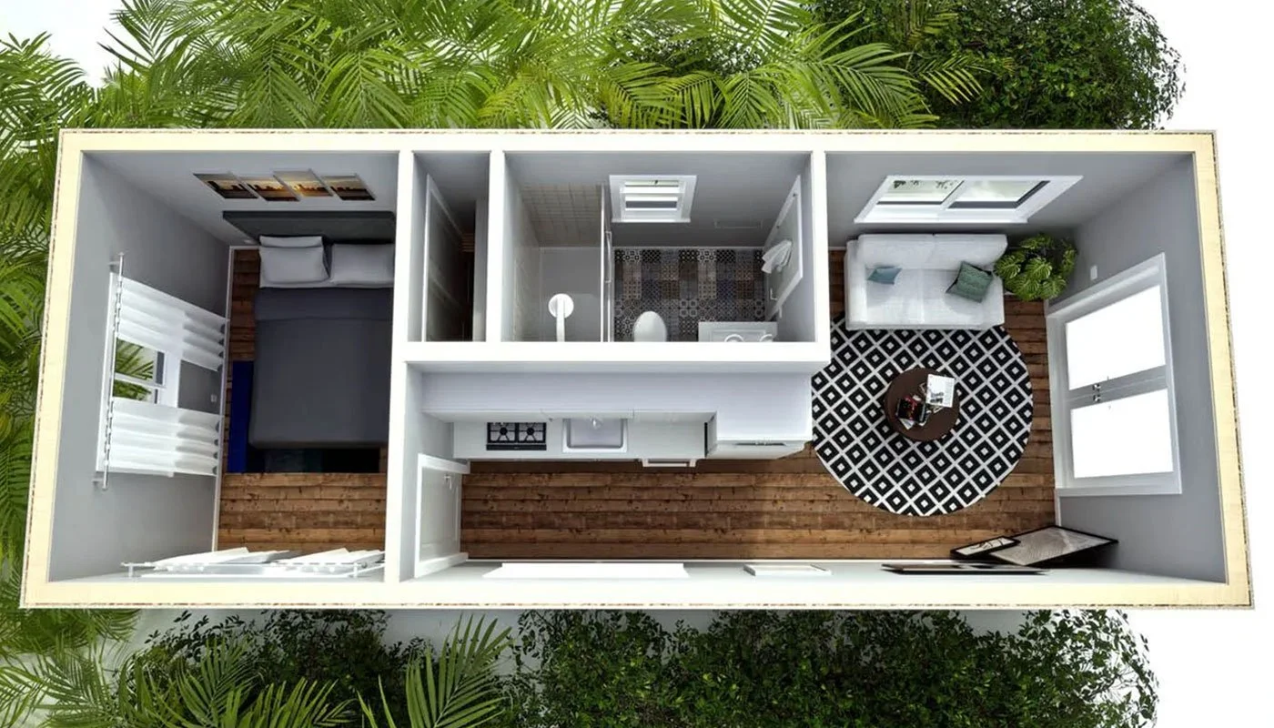 3D floor plan of B360 One-Bedroom ADU