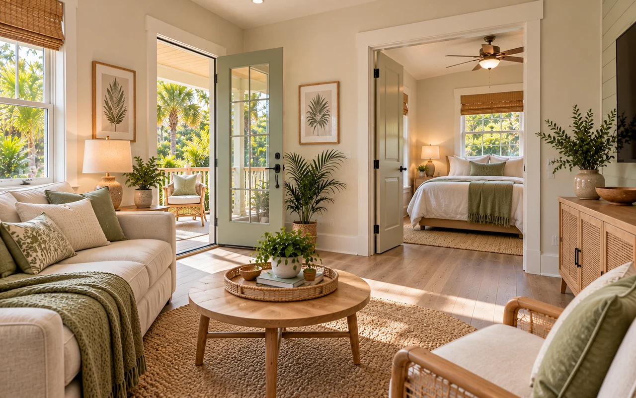 A single-level small home interior with clear walking space